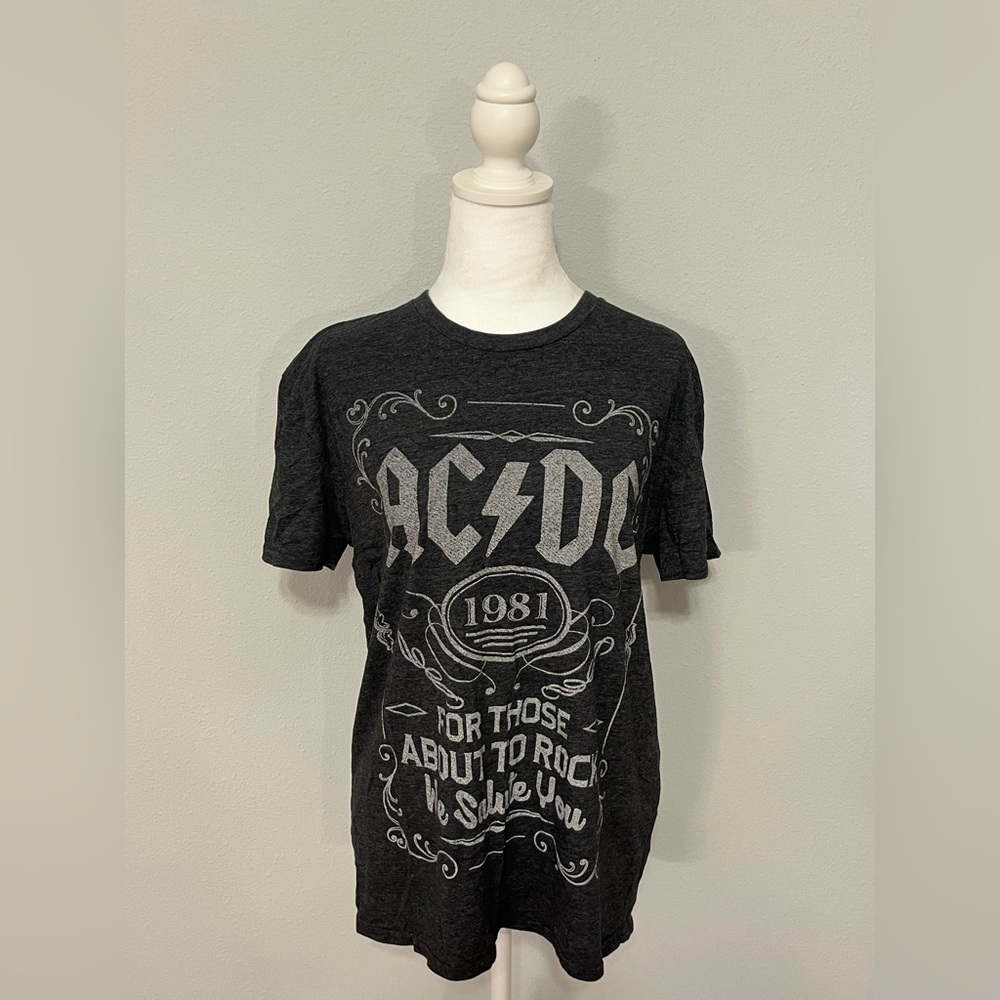 AC/DC Graphic T-Shirt in Black and Gray